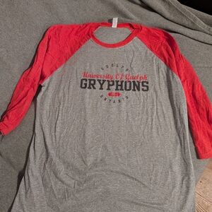 Jerzees Red and Gray Men's Shirt